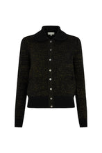 Load image into Gallery viewer, Cashmere Mix Lurex Cardigan with Collar Black / Gold
