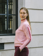 Load image into Gallery viewer, Pink/ Red Check sleeve Cashmere Mix
