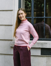 Load image into Gallery viewer, Pink/ Red Check sleeve Cashmere Mix
